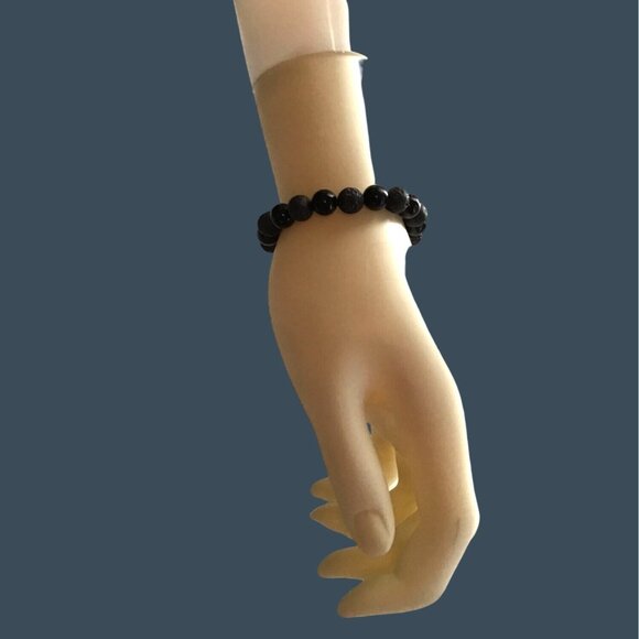 BEAUTIFUL BLACK TONE BEAD ADJUSTABLE BRACELET - Picture 2 of 3